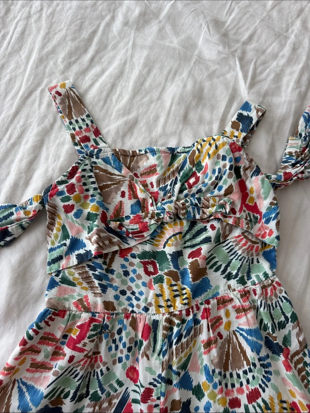 Mayoral Multicolor Cold-Shoulder Printed Romper - White Base
